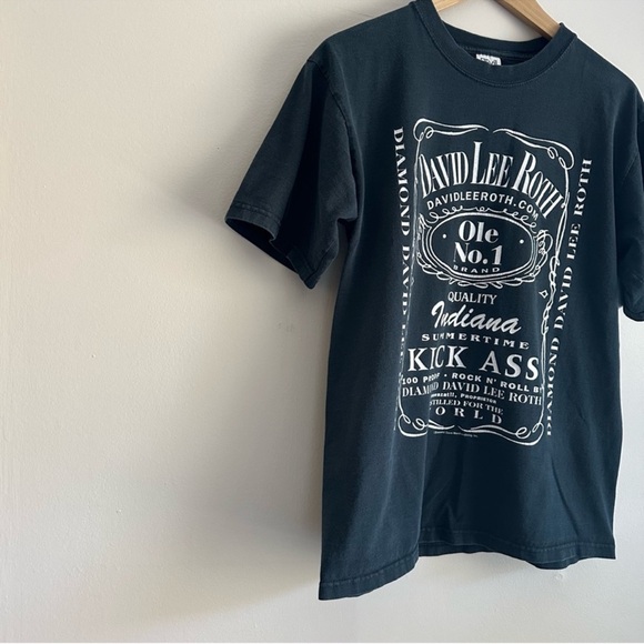 DAVID LEE ROTH WORLD TOUR 2002 VINTAGE FADED BLACK SHORT SLEEVE T-SHIRT - Picture 5 of 12